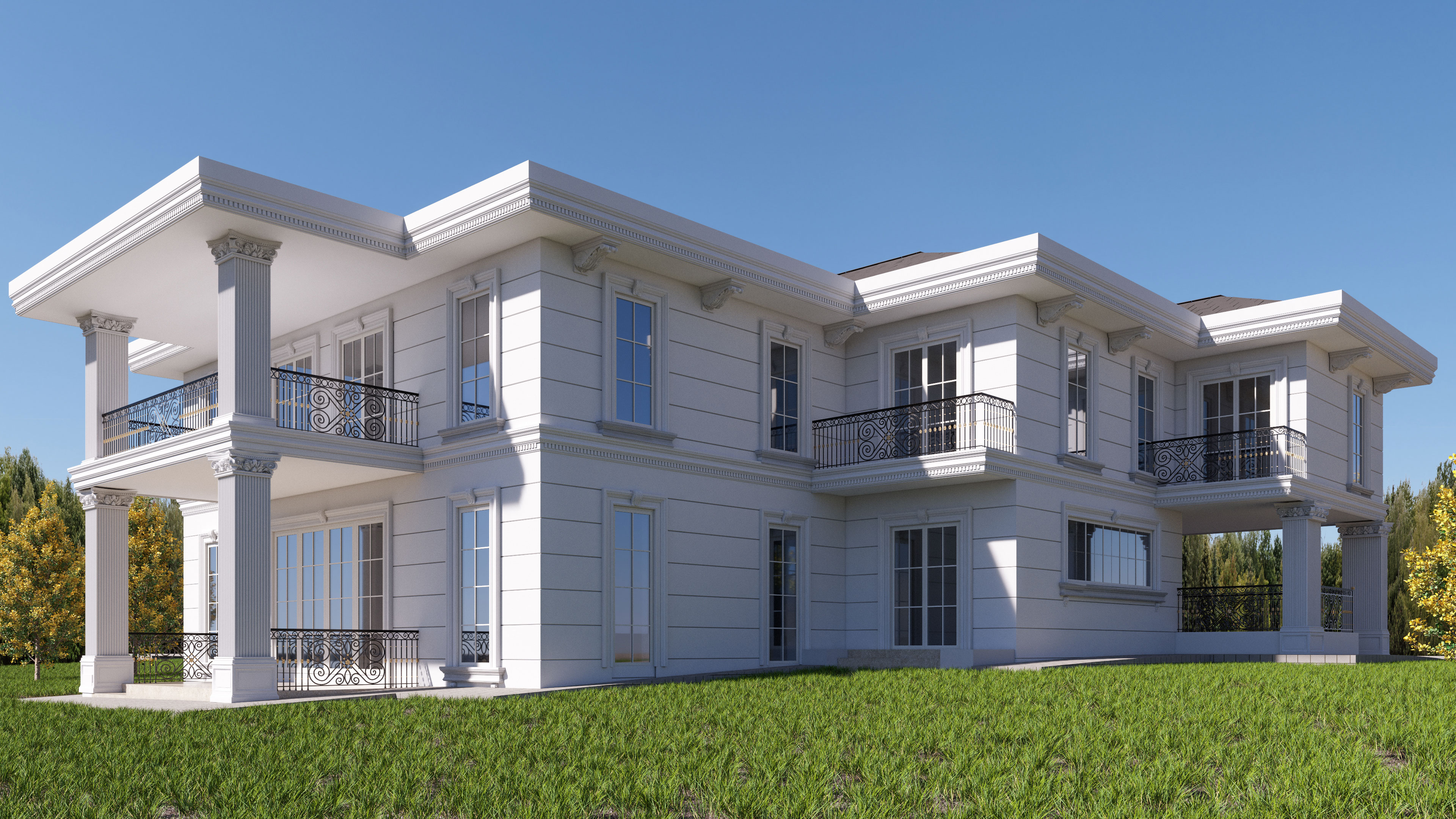 Classic facade villa design 04